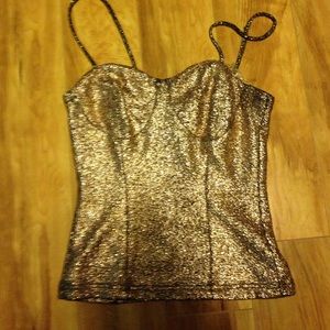 Gold sequined tank top