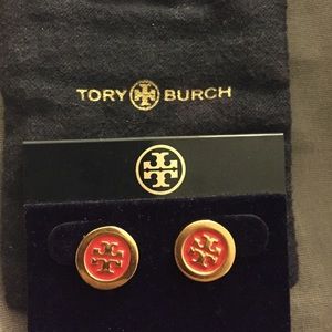 Tory Burch logo stud earrings