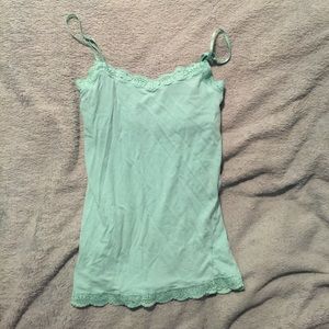 Lace trim shelf bra cami