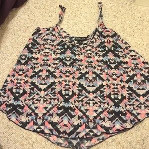 Sheer Aztec pattern tank top