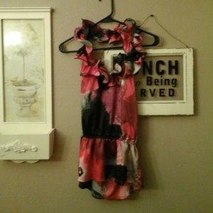 Multi print silk top