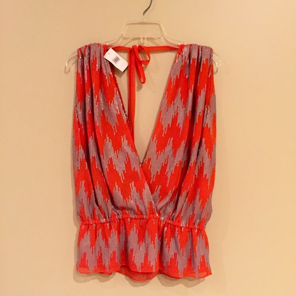 Ronni and Nikki Orange Surplice Tank