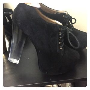 Clear high heel bootie size 7