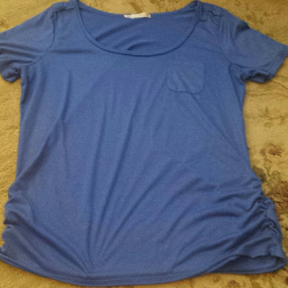 Royal blue, scoop neck T shirt  -PLUS
