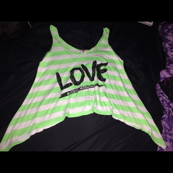 Neon green Six flags shirt