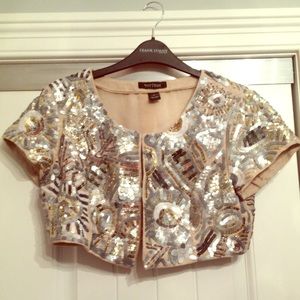 White House Black Market sequin shrug
