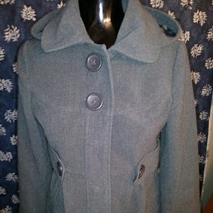 Hooded Charcoal Short PeaCoat