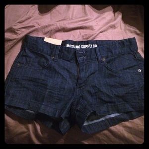 Mossimo dark blue lower waist/straight hip shorts
