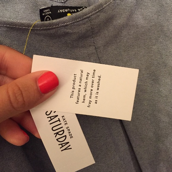 Kate Spade Saturday Chambray Pleated Top - Picture 2 of 4