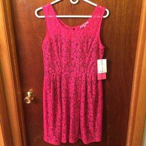 NWT Betsey Johnson pink lace dress 10