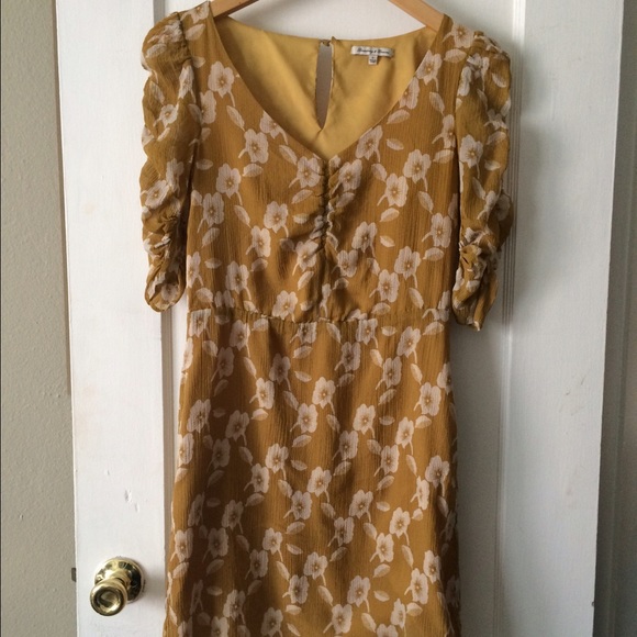 Madewell Mustard Floral Dress
