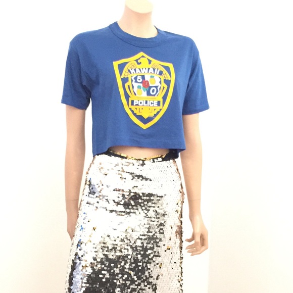 (Listing Sale) TOP: Vintage Hawaii Police Crop Top. Fits XS-L (different look) - Picture 2 of 4