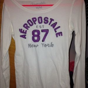 Long sleeve white Aeropostale shirt