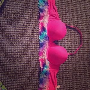 PINK lace strap on strap off bra