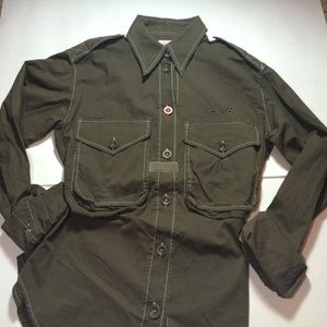 SALE!  Paul Smith Olive Military Inspired Shirt