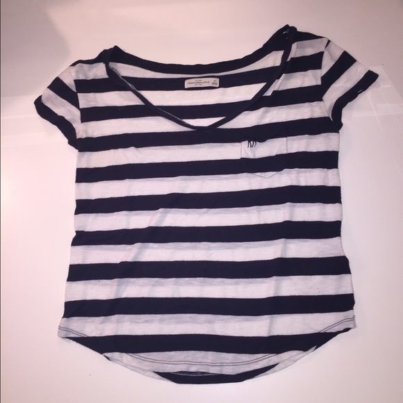 MEDIUM Navy/white striped shirt