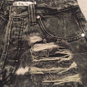 MINKPINK Destroyed Denim Shorts