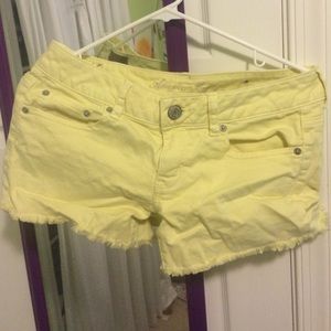 Pale yellow shorts American eagle