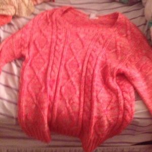 winter sweater bright pink