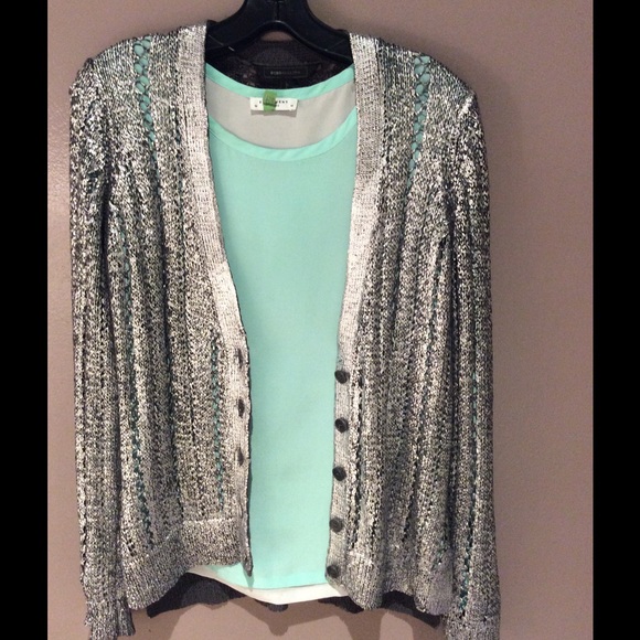 Metallic woven cardigan