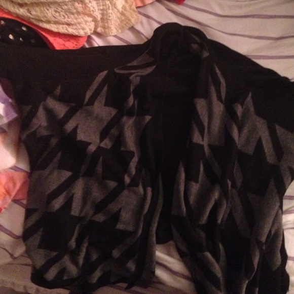 black and grey cardigan