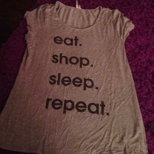eat.shop.sleep.repeat grey shirt