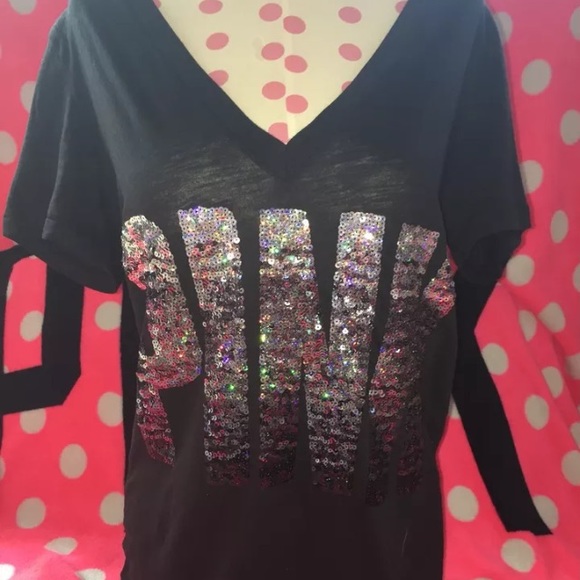 PINK Victoria's Secret Tops - Small vs pink bling tee medium trade black