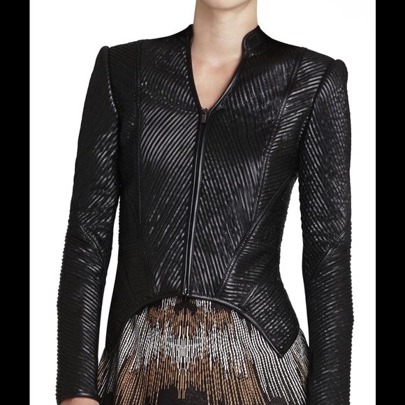 Black strapped biker jacket