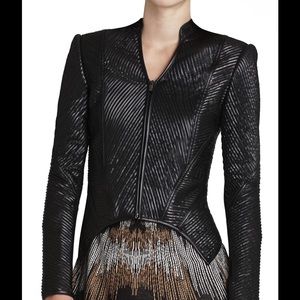 Black strapped biker jacket