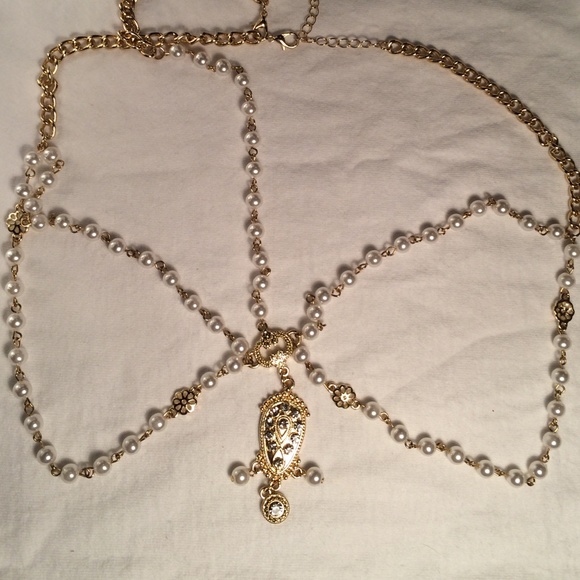 Pearled Gold Headpiece