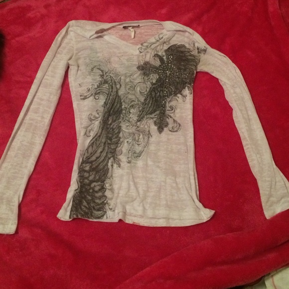 White sheer long sleeve