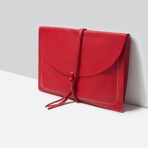 SOLDBRAND NEW ZARA RED ENVELOPE CLUTCH REF8467/004