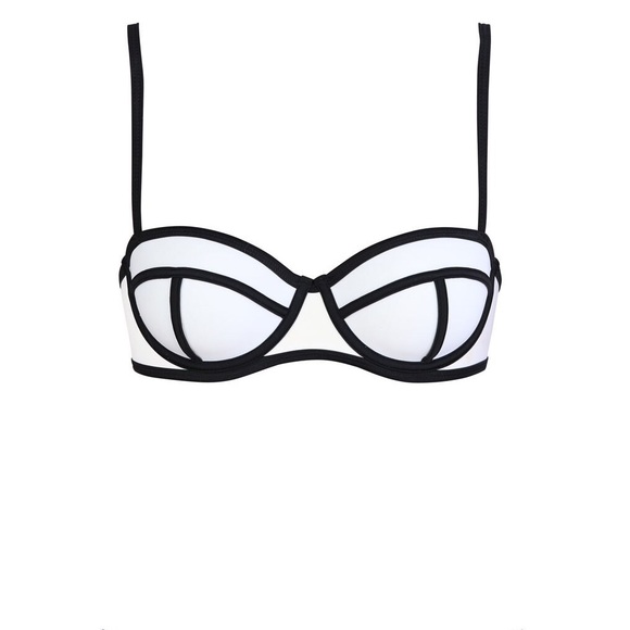 White Triangl Bandeau Bathing Suit