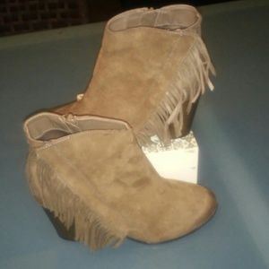 BNIB Qupid fringe "suede" booties