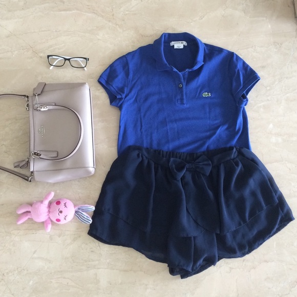 Dark blue skort with cute bow - shorts/skirt
