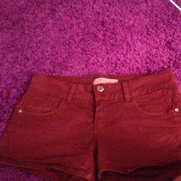 Maroon high waisted shorts