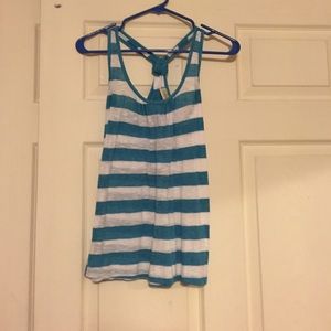 Blue and white striped tank