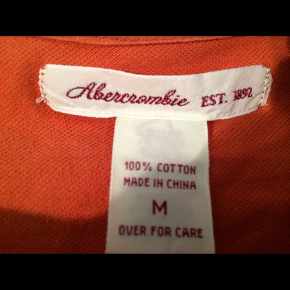 A&F Shortsleeve M Rust Polo with Moose Logo - Picture 3 of 3