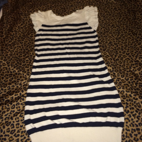 Navy/Cream Striped Dress