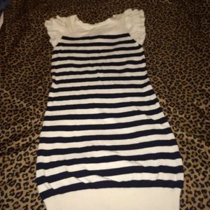 Navy/Cream Striped Dress