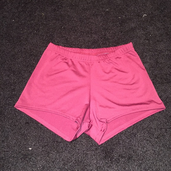 Wine Red Colored Spandex Shorts