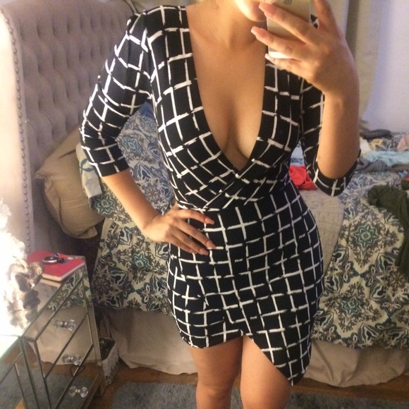 Black & white Asymmetrical dress