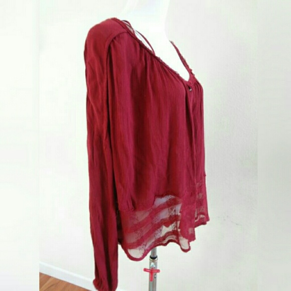 SOLD Free People cranberry top - Picture 2 of 4