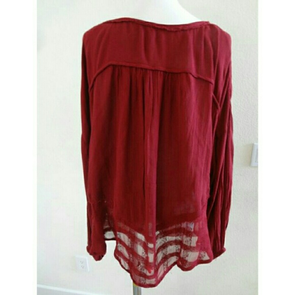 SOLD Free People cranberry top - Picture 4 of 4