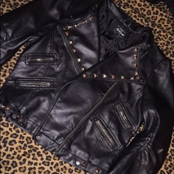 Black leather jacket