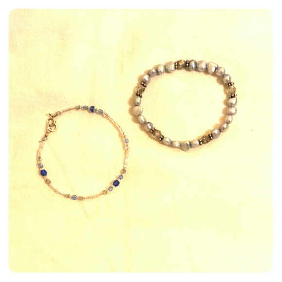 Two blue bracelets