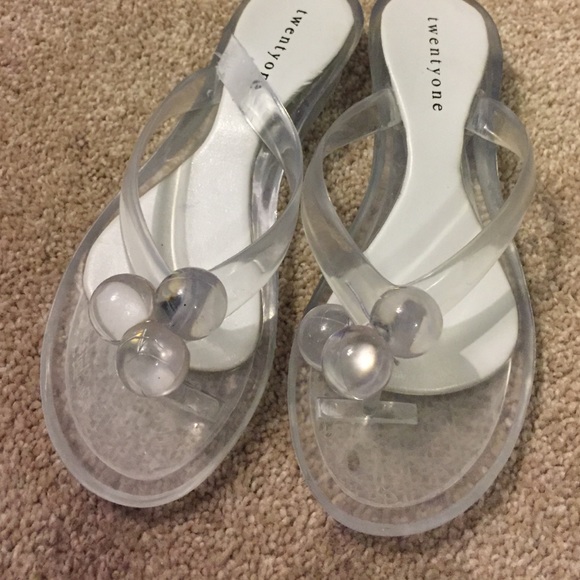 Clear jelly flip flops