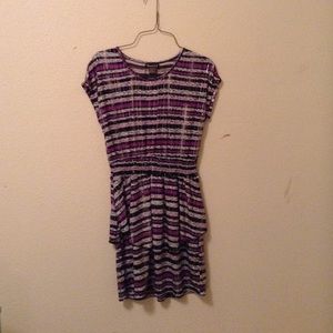 Purple, white and silver dress