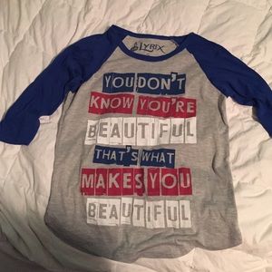 Grey & blue 'You don't know your beautiful' Shirt