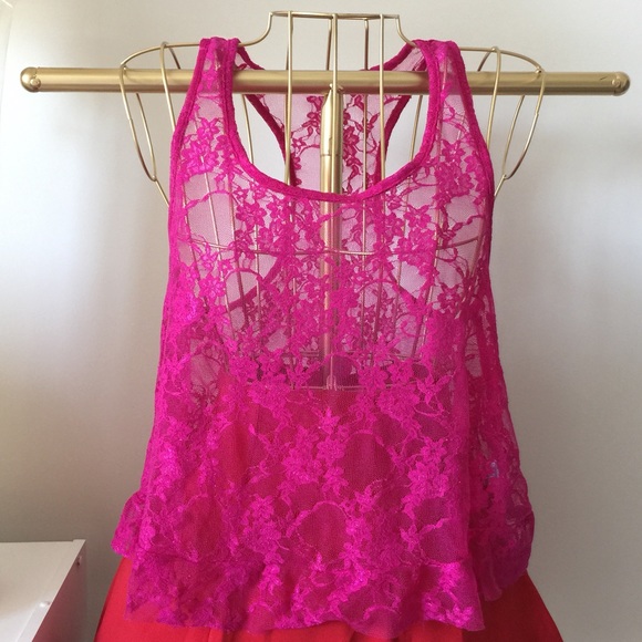 💖 Pink Lace Top 💖 - Picture 2 of 4